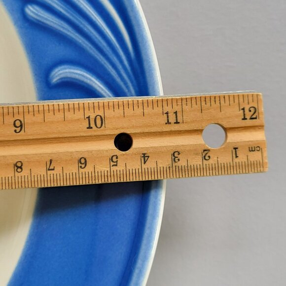 Vintage Lenox Poppies Rainbow Blue Dinner Plate, Raised Floral, Blue Rim, c1998 - Picture 10 of 10